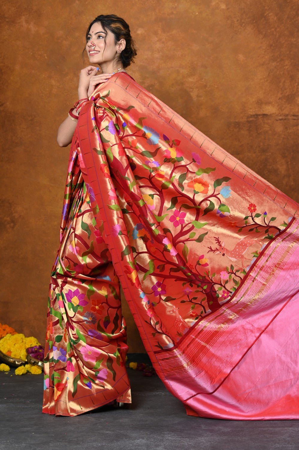 Royal Floral Silk Saree Collection