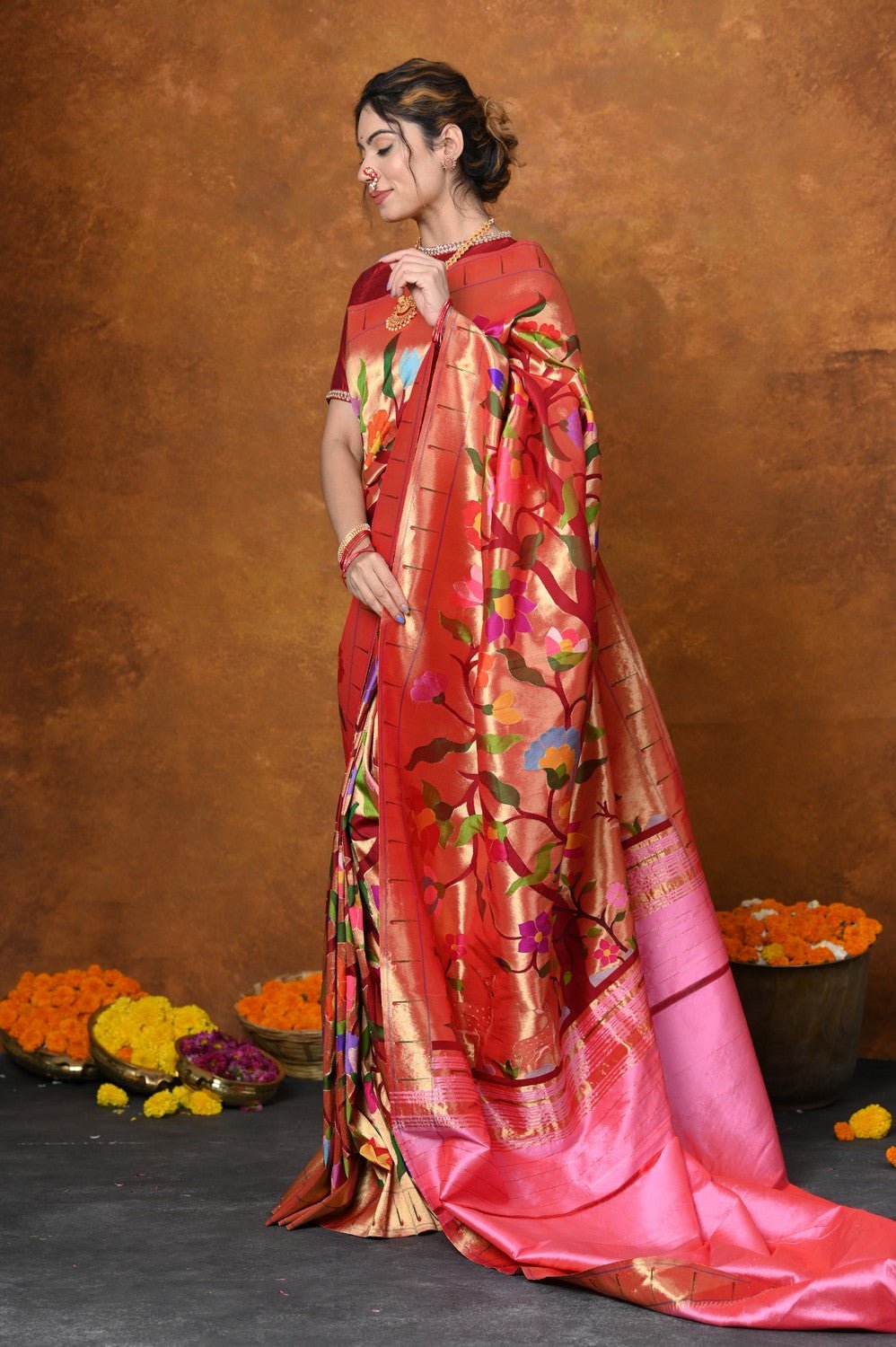 Royal Floral Silk Saree Collection