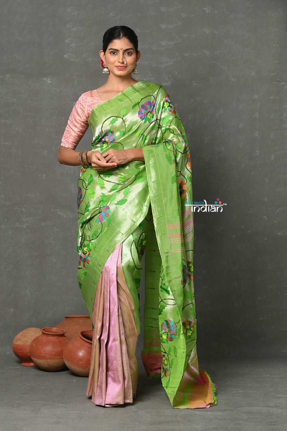 Elegant Green Designer Saree