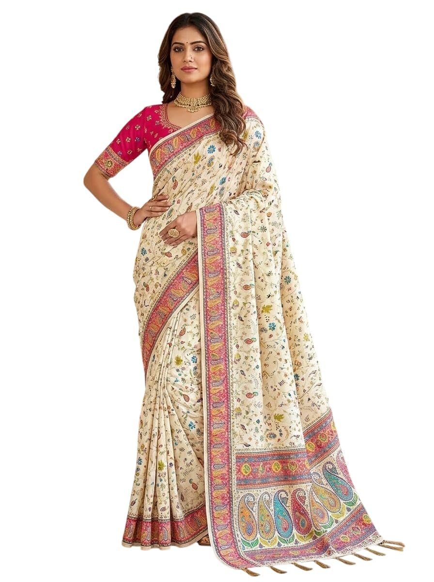 Vibrant Traditional Printed Saree