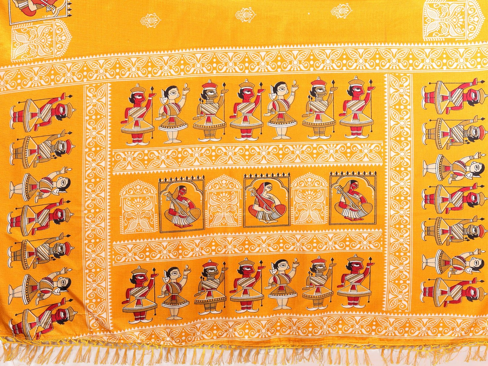 Yashika Womens latest Art Silk and Tassels Saree with unstitched Blouse Material