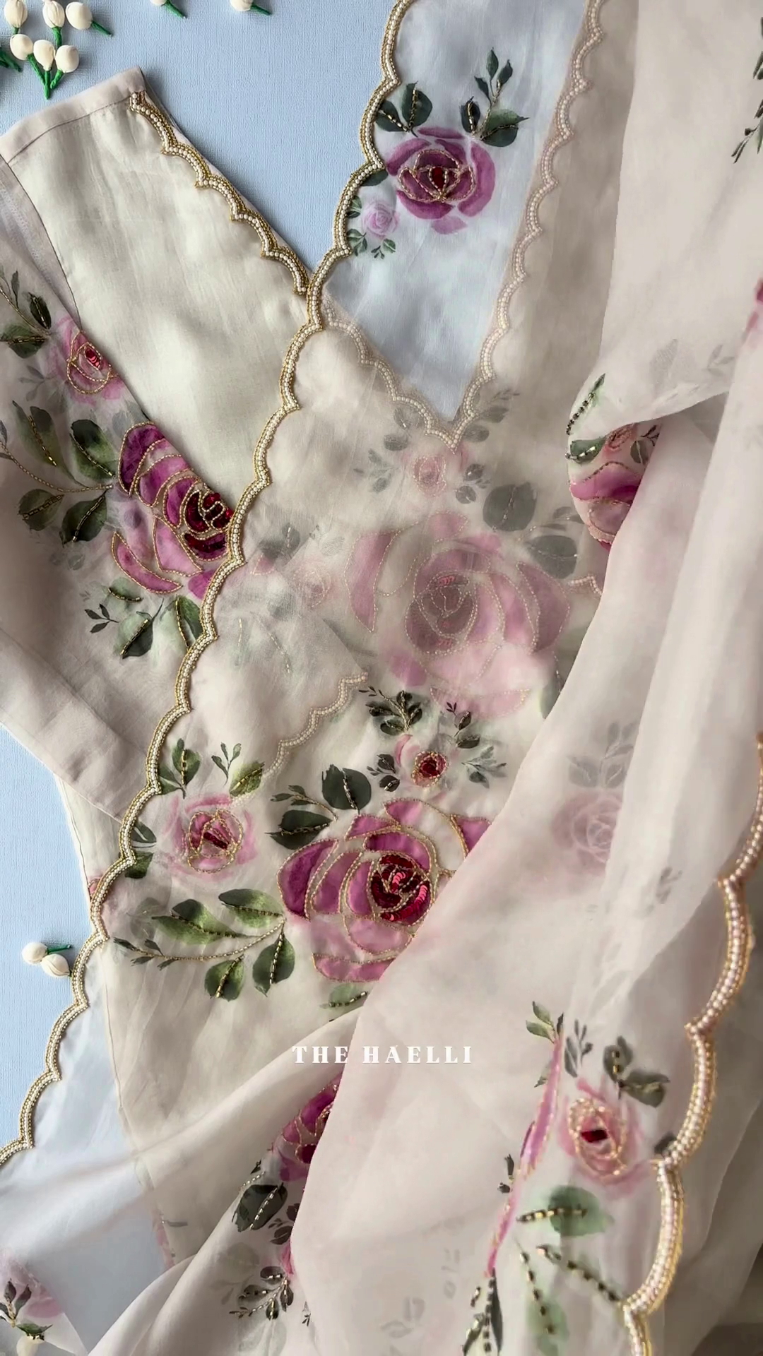 Luxury Floral Embroidered Ethnic Dress