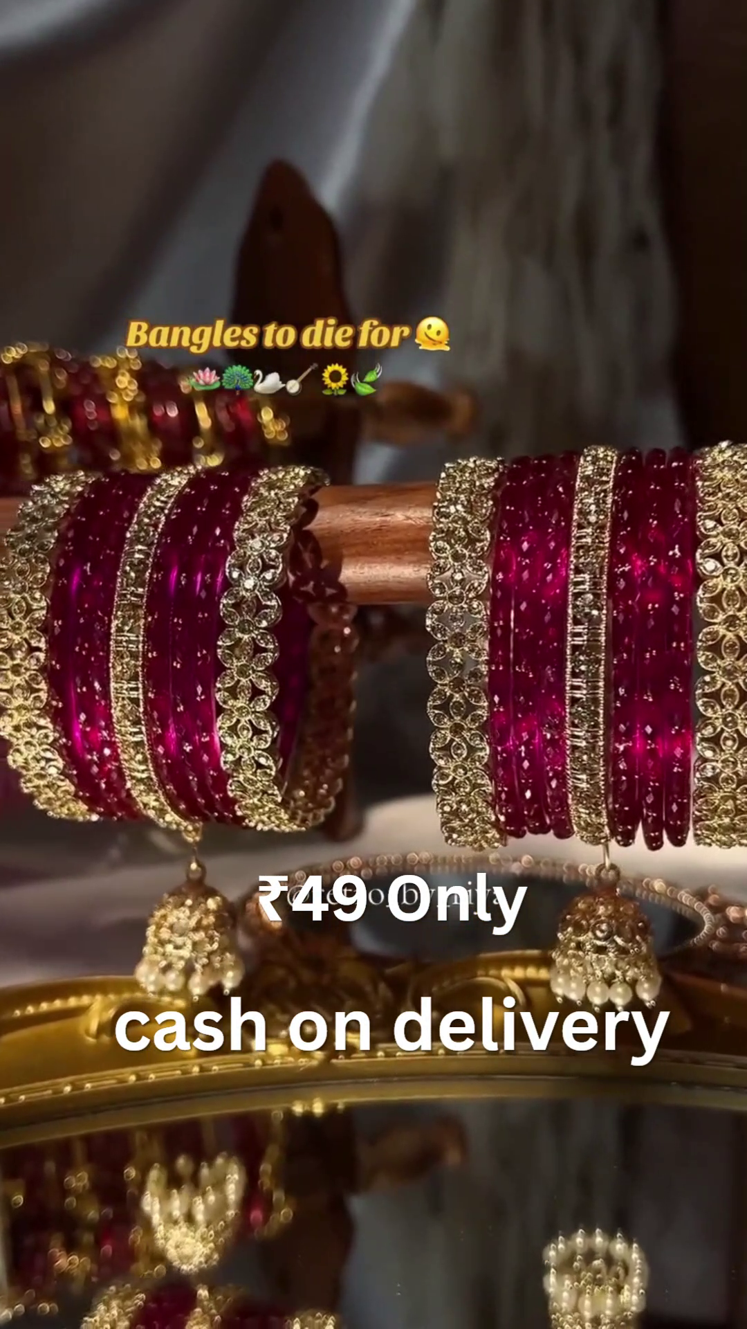 Magenta Majesty Bangles with Golden Embellishments and Dangling Ornaments – A Regal Fusion of Tradition and Modern Elegance 🌸🌿💎
